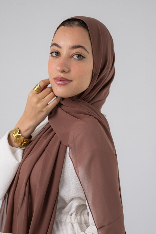 Plain Chiffon Cinnamon Brown