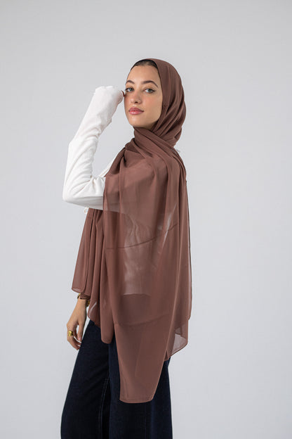 Plain Chiffon Cinnamon Brown