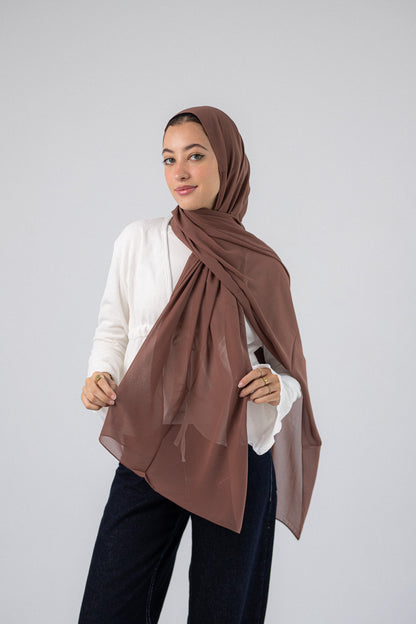 Plain Chiffon Cinnamon Brown